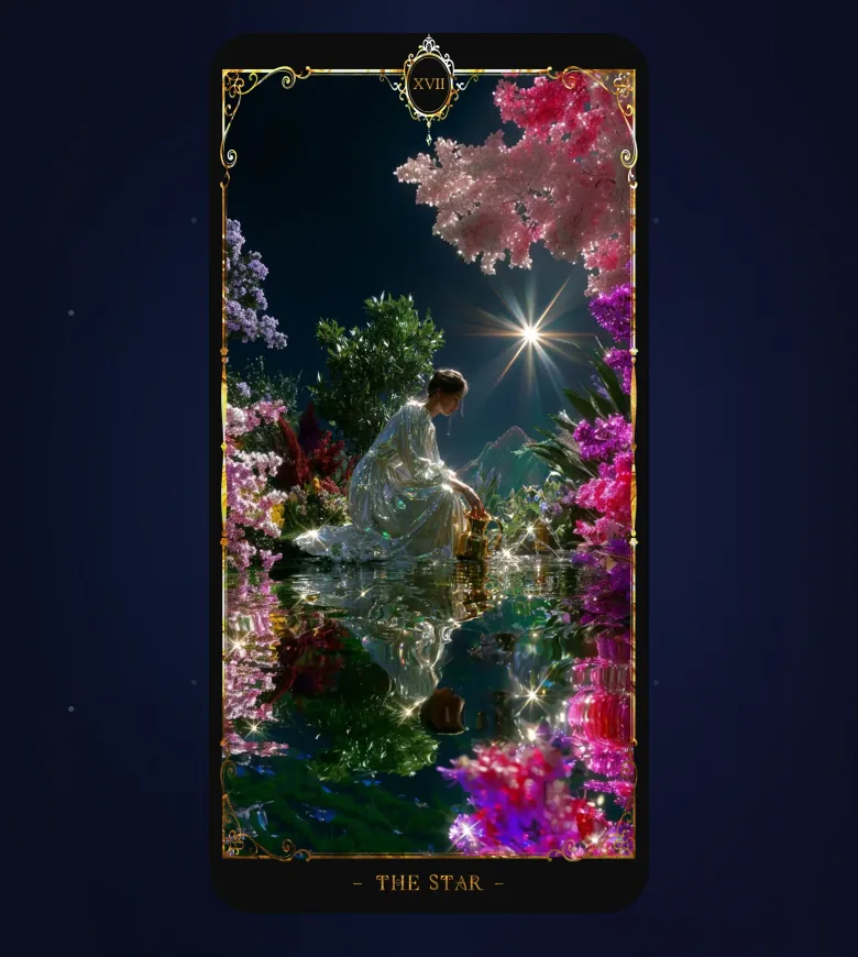 今日指引翻開的塔羅牌「星星」